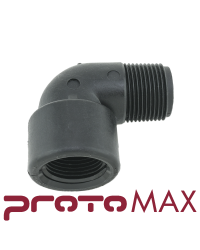 FITTING, 90 DEG, ELBOW, SCH 80, 3/4IN NPTM X 3/4IN NPTF, POLYPROPYLENE 