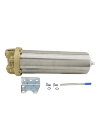HOUSING, FILTER, 300 PSI, 10IN LONG, BRASS HEAD/SS SUMP, 3/4IN FNPT, EP
