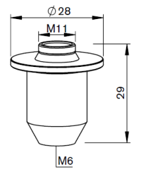 PT-ADAPTER L=30 FOR TR-NOZZLE M6 PT-ADAPTER L=30 FOR TR-NOZZLE M6