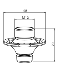 AM-Nozzle double w/collar fiber WACS, D2.5FW mm HCP